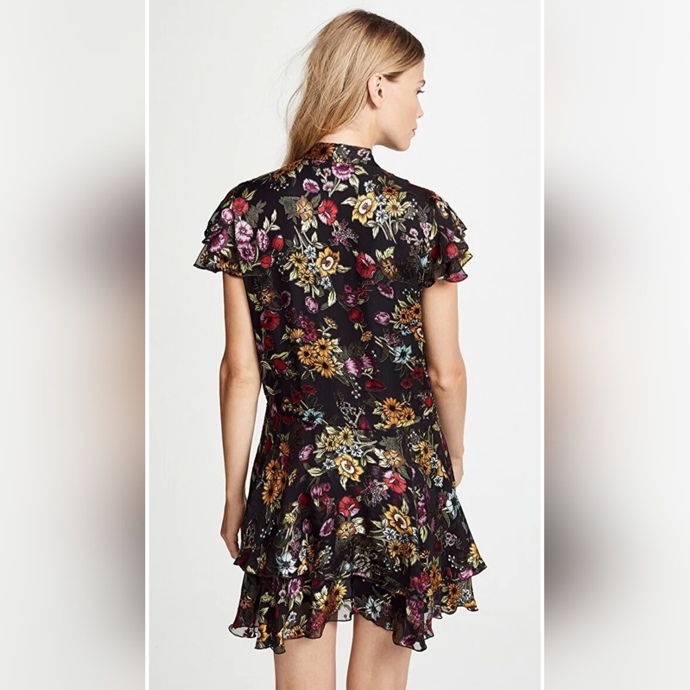 Alice + Olivia Moore Ruffle Tiered Floral Dress Size 6 - Picture 11 of 15